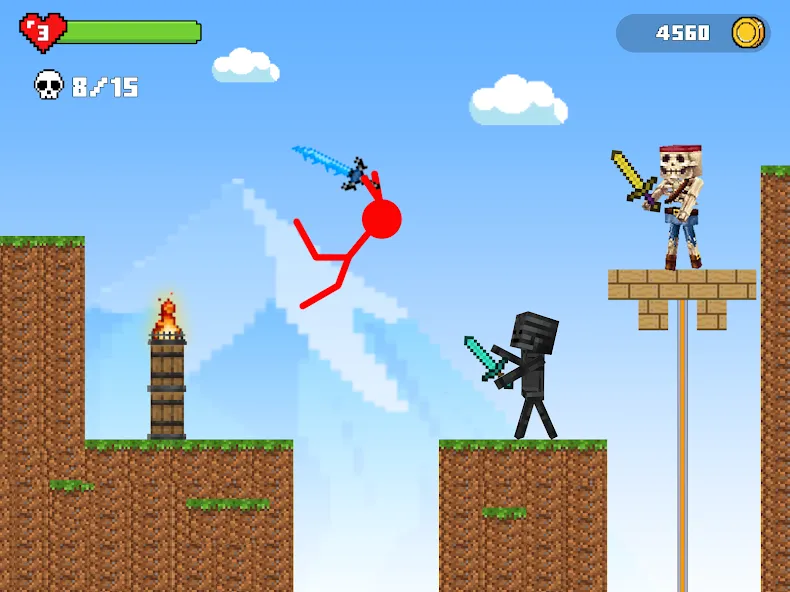 Stick-man Battle - Craft World — скриншот 2