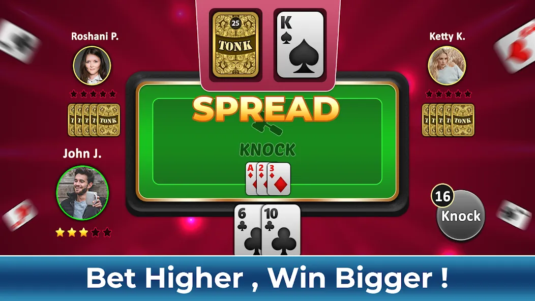 Tonk Rummy Card Game — скриншот 2