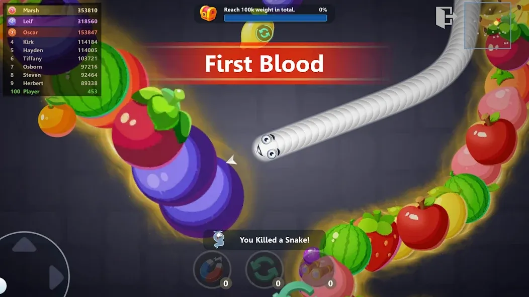 Snake War™ Hungry Worm.io Game — скриншот 2