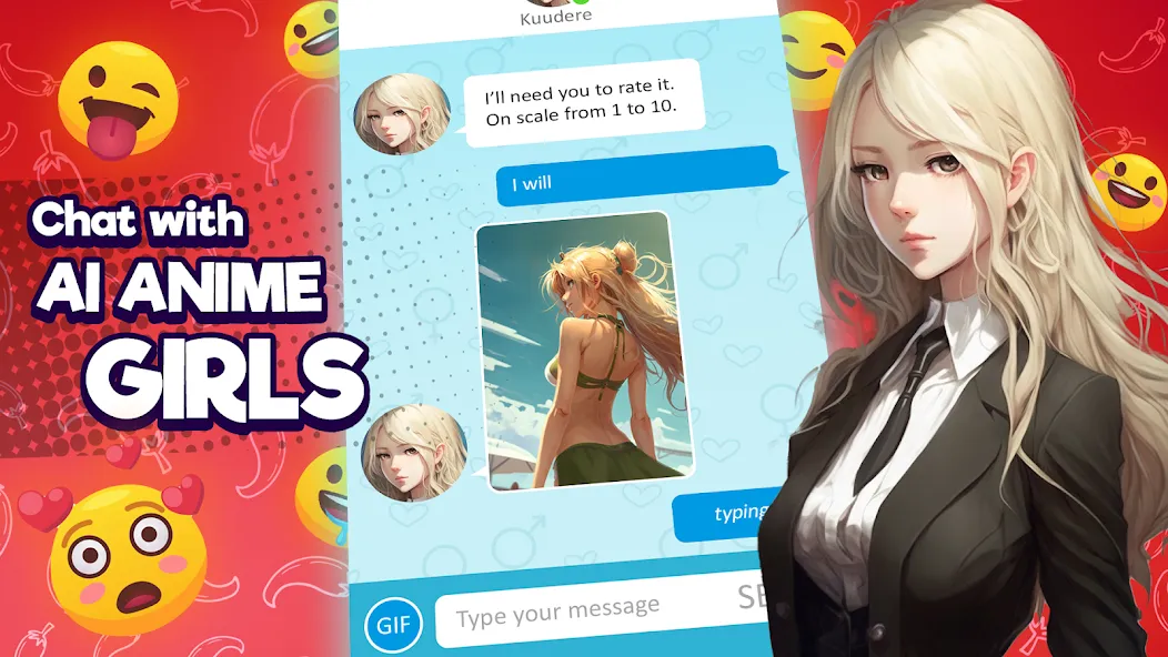 Anime Girlfriend - AI Chat — скриншот 1 Anime Girlfriend - AI Chat — скриншот 1