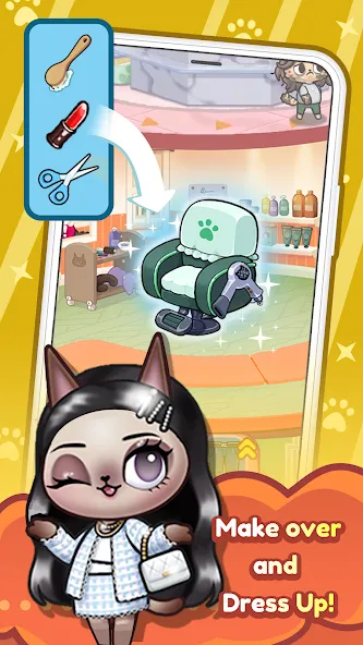 Idle Cat Makeover: Hair Salon — скриншот 5
