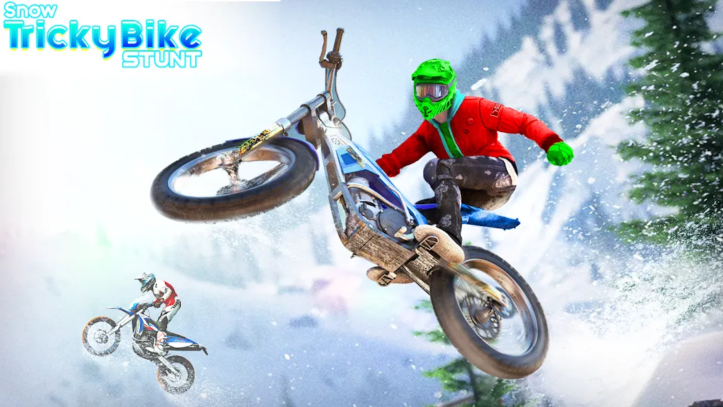 Snow Tricky Bike Stunt Race 3D — скриншот 1