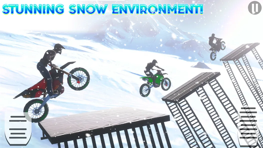 Snow Tricky Bike Stunt Race 3D — скриншот 2
