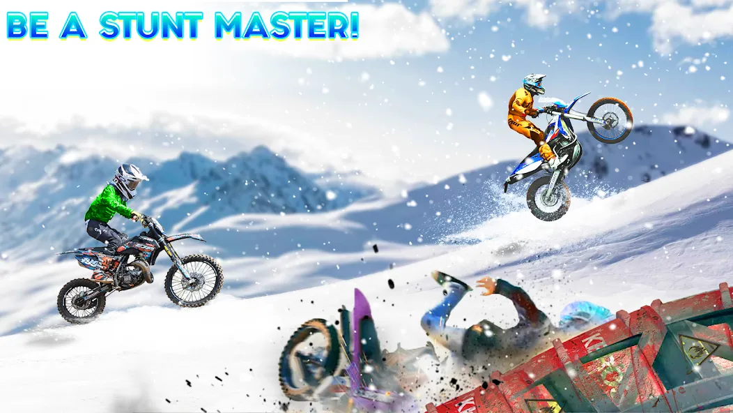 Snow Tricky Bike Stunt Race 3D — скриншот 3