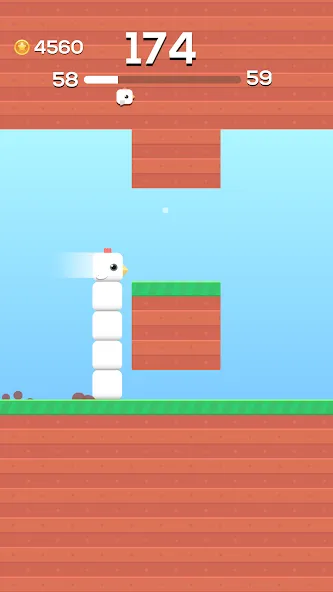 Square Bird - Flappy Chicken — скриншот 1 Square Bird - Flappy Chicken — скриншот 1