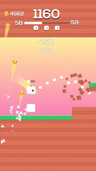 Square Bird - Flappy Chicken — скриншот 3 Square Bird - Flappy Chicken — скриншот 3