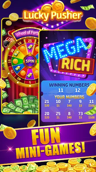 Lucky Cash Pusher Coin Games — скриншот 4