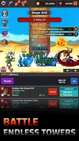 Tower Quest: Pixel Idle RPG — скриншот 1 Tower Quest: Pixel Idle RPG — скриншот 1