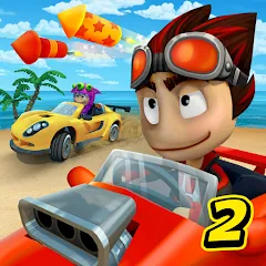Взломанная Beach Buggy Racing 2 — Много денег и кристаллов