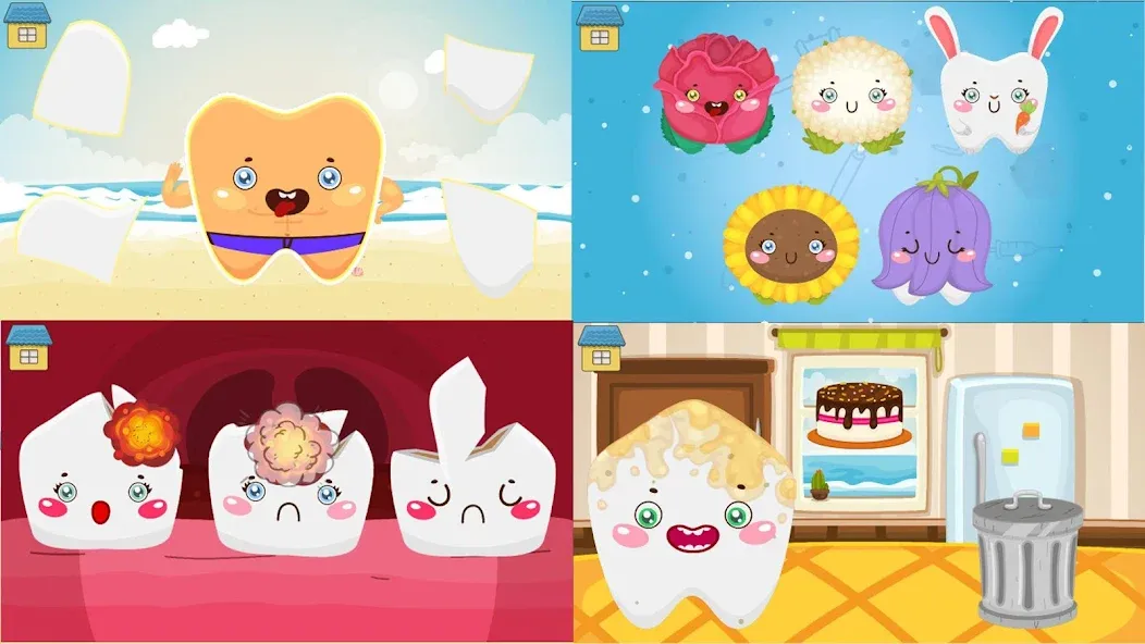 Funny Teeth kids dentist care — скриншот 1