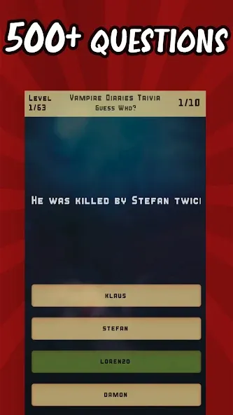 Vampire Diaries Quiz Trivia — скриншот 1