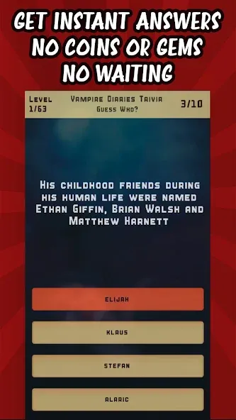 Vampire Diaries Quiz Trivia — скриншот 3