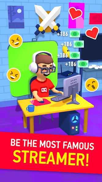 Idle Streamer - Tuber game — скриншот 1