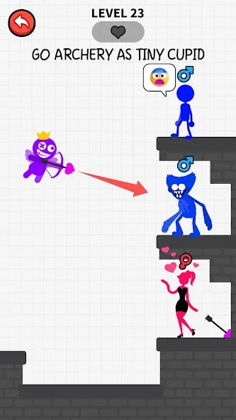 Love Archer rainbow monster — скриншот 1
