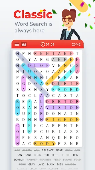 Word Search Colorful — скриншот 1 Word Search Colorful — скриншот 1