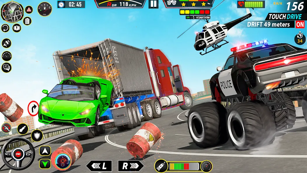 Police Monster Truck Car Games — скриншот 2