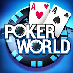 Скачать Poker World, Offline TX Holdem — МОД Много денег