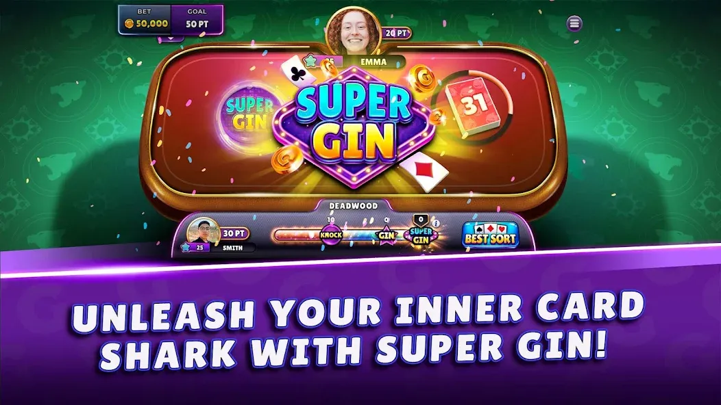 Gin Rummy Super - Card Game — скриншот 1