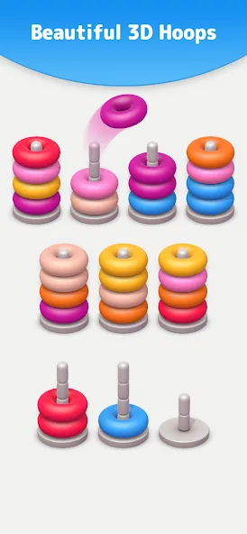 Color Sort 3D — Hoop Stack — скриншот 1
