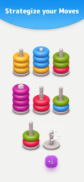 Color Sort 3D — Hoop Stack — скриншот 2