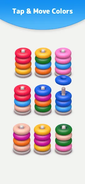 Color Sort 3D — Hoop Stack — скриншот 3