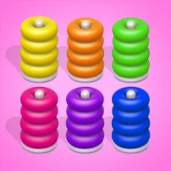 Скачать Color Sort 3D — Hoop Stack — Много денег