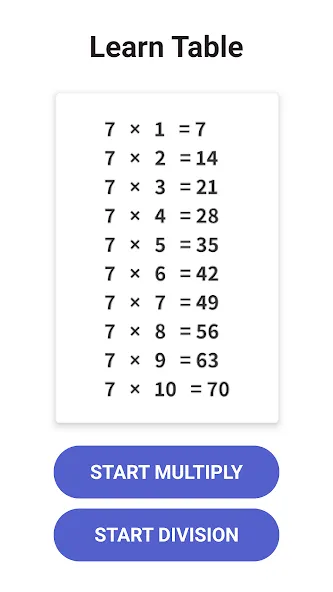 Multiplication Games Math quiz — скриншот 2
