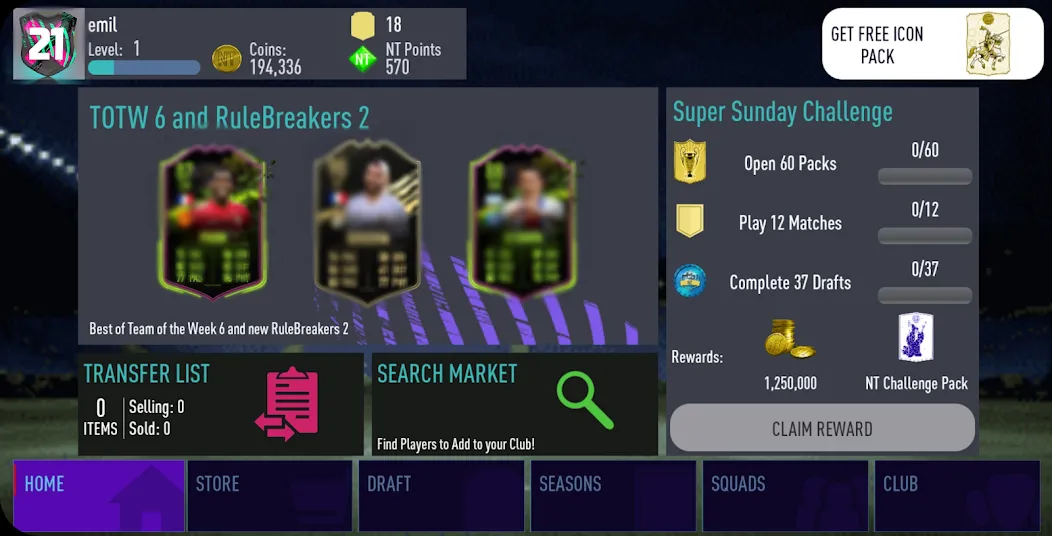NT 21 Draft + Pack Opener — скриншот 4
