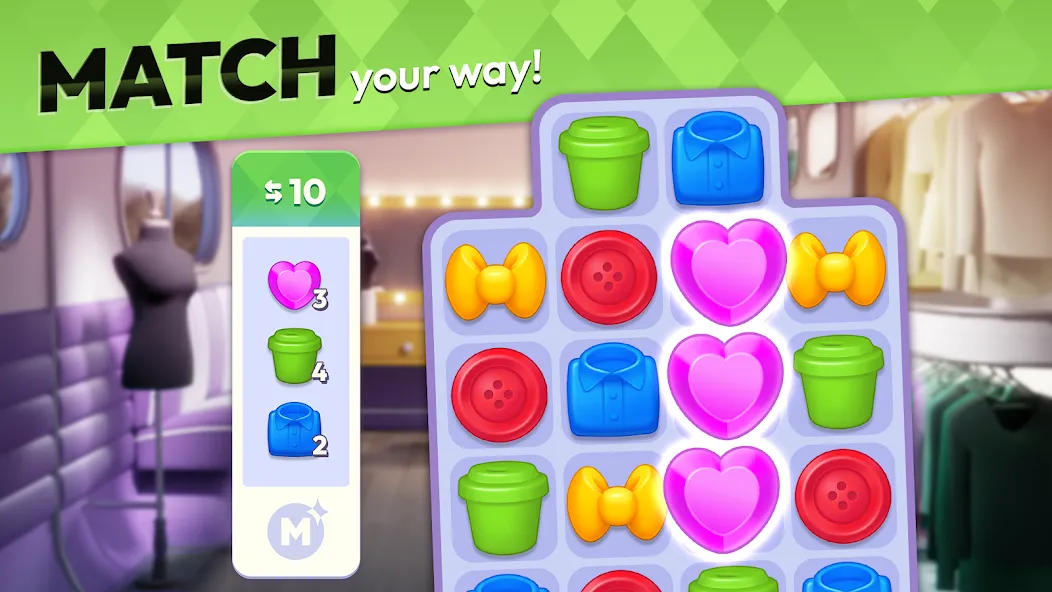 Makeover Match - Fashion Game — скриншот 5