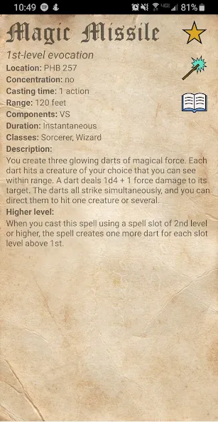 D&D Spellbook 5e — скриншот 4