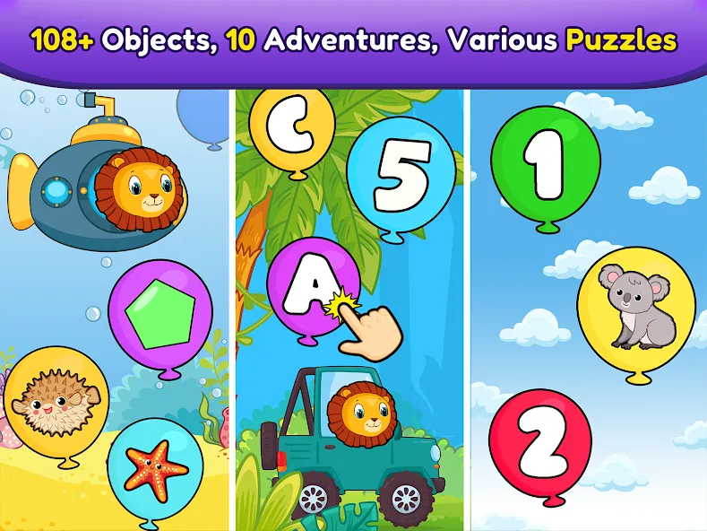Balloon Pop Kids Learning Game — скриншот 1