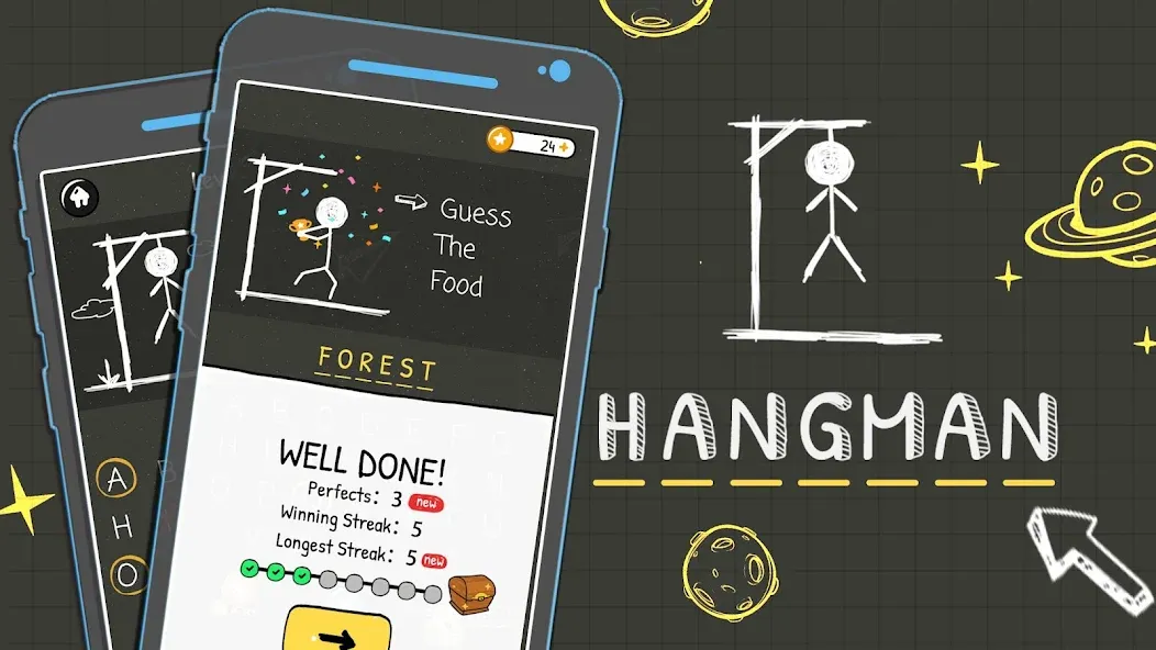 Hangman Words:Two Player Games — скриншот 1