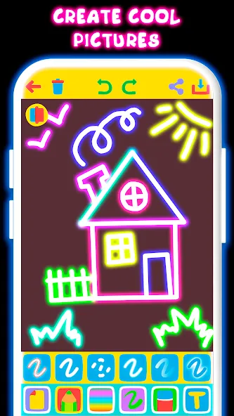 Drawing For Kids - Glow Draw — скриншот 1