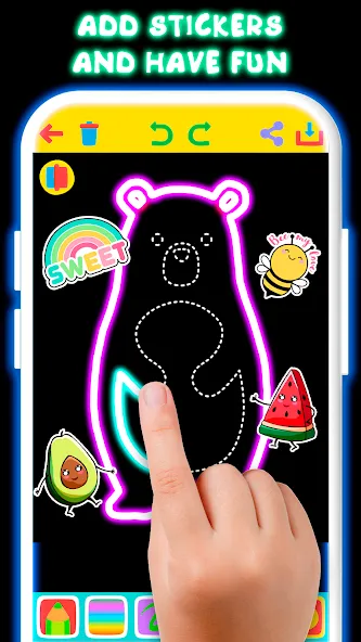 Drawing For Kids - Glow Draw — скриншот 2