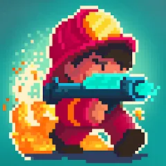 Скачать Firefighter: pixel shooter — МОД Много денег
