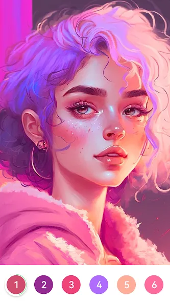 Girls Paint by Number Coloring — скриншот 1