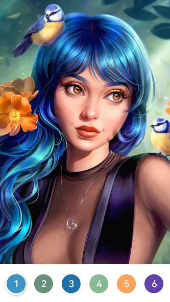 Girls Paint by Number Coloring — скриншот 4